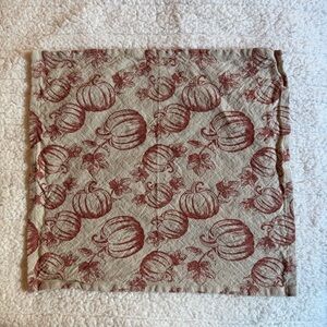 Shabby Chic | Pumpkin Themed | Harvest | Napkins | Set of 6 | Red and Tan Fabric